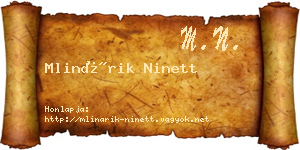 Mlinárik Ninett névjegykártya